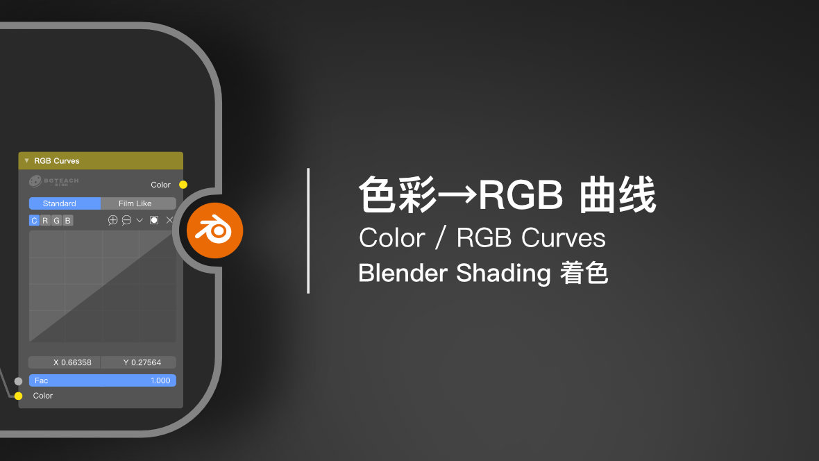 Blender 着色节点：色彩 → RGB 曲线